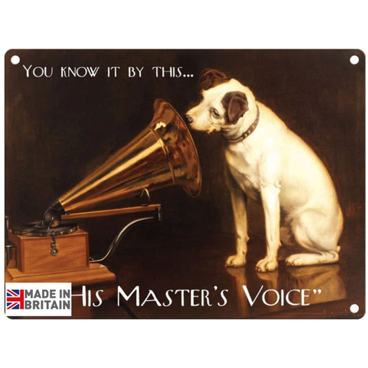 Large Metal Sign 60 x 49.5cm Vintage Retro His Master's Voice - Ashton and Finch