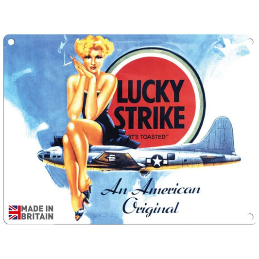 Large Metal Sign 60 x 49.5cm Vintage Retro Lucky Strike Cigarettes - Ashton and Finch