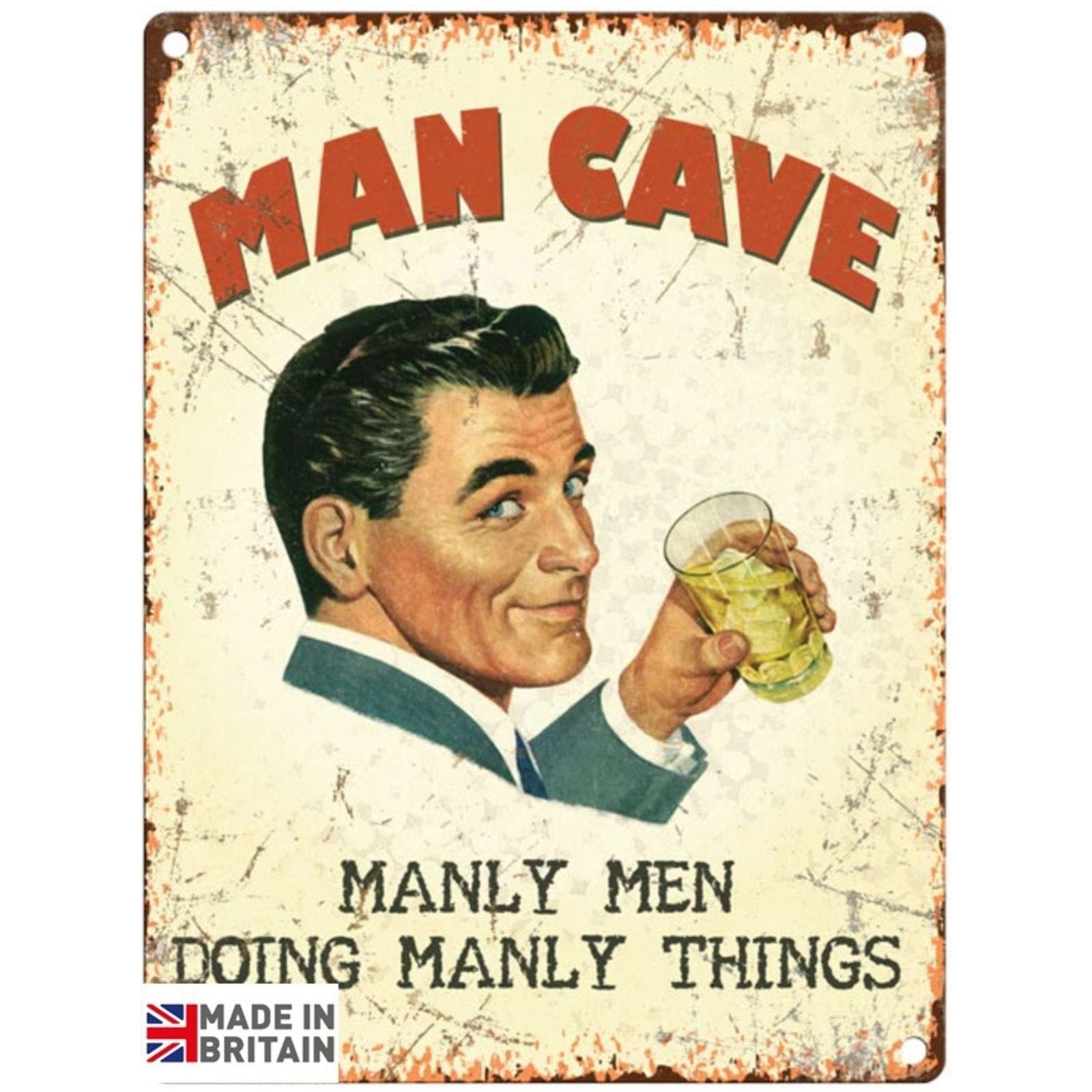 Small Metal Sign 45 x 37.5cm Funny Man Cave - Ashton and Finch