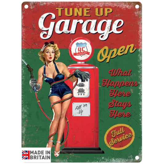 Small Metal Sign 45 x 37.5cm Vintage Retro Tune Up Garage - Ashton and Finch