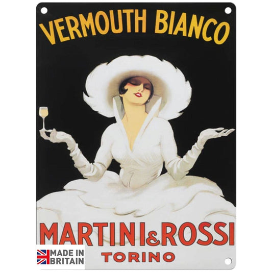 Small Metal Sign 45 x 37.5cm Vintage Retro Vermouth Bianco Martini - Ashton and Finch