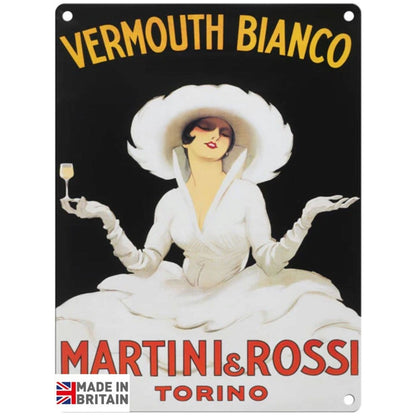 Large Metal Sign 60 x 49.5cm Vintage Retro Vermouth Bianco Martini - Ashton and Finch