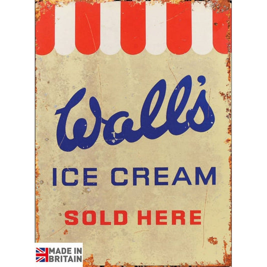 Small Metal Sign 45 x 37.5cm Walls Ice Cream - Ashton and Finch