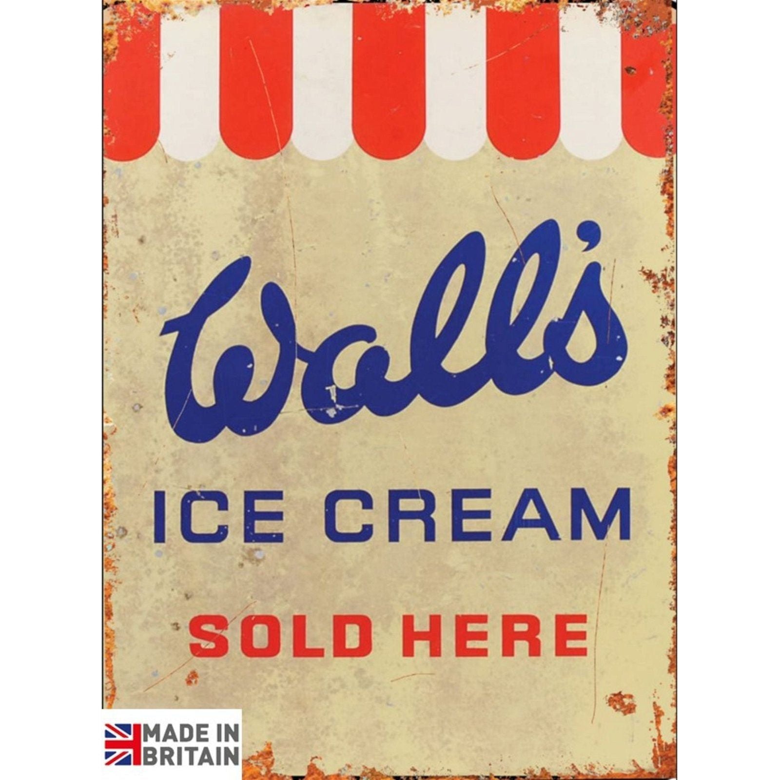 Large Metal Sign 60 x 49.5cm Walls Ice Cream - Ashton and Finch