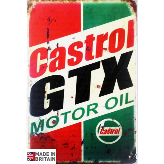 Small Metal Sign 45 x 37.5cm Castol GTX Motor Oil - Ashton and Finch