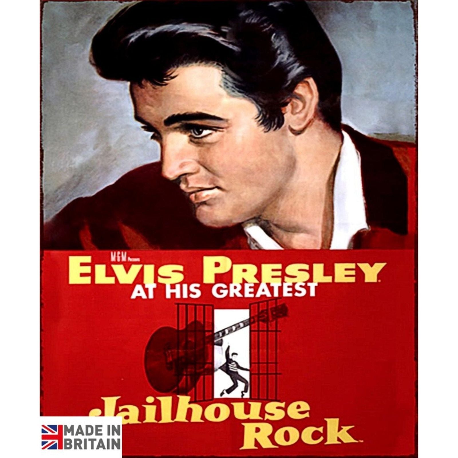Large Metal Sign 60 x 49.5cm Elvis Presley Jailhouse Rock - Ashton and Finch