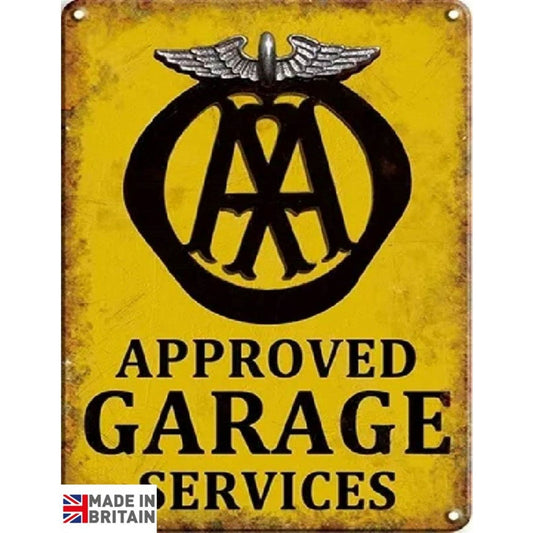 Small Metal Sign 45 x 37.5cm Approved Garage Services - Ashton and Finch