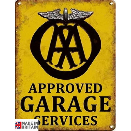 Large Metal Sign 60 x 49.5cm Approved Garage Services - Ashton and Finch