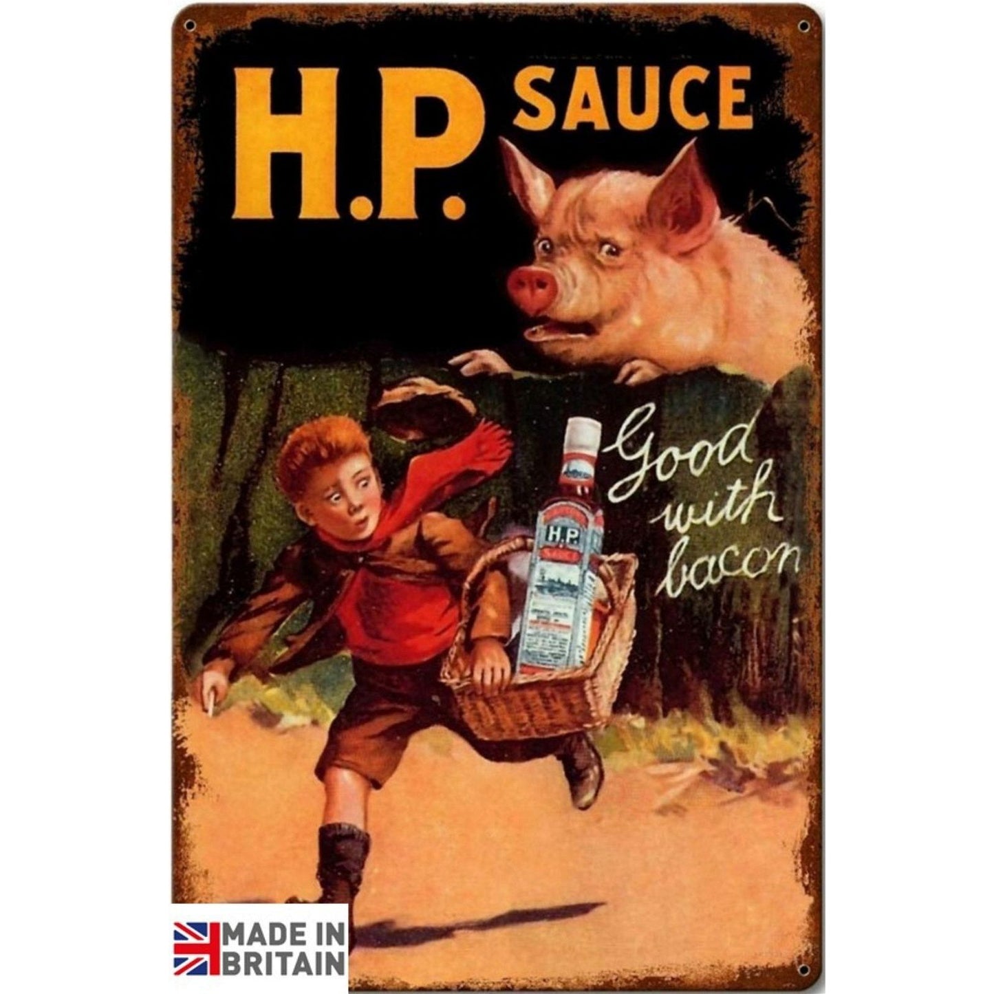 Small Metal Sign 45 x 37.5cm H.P Sauce - Ashton and Finch