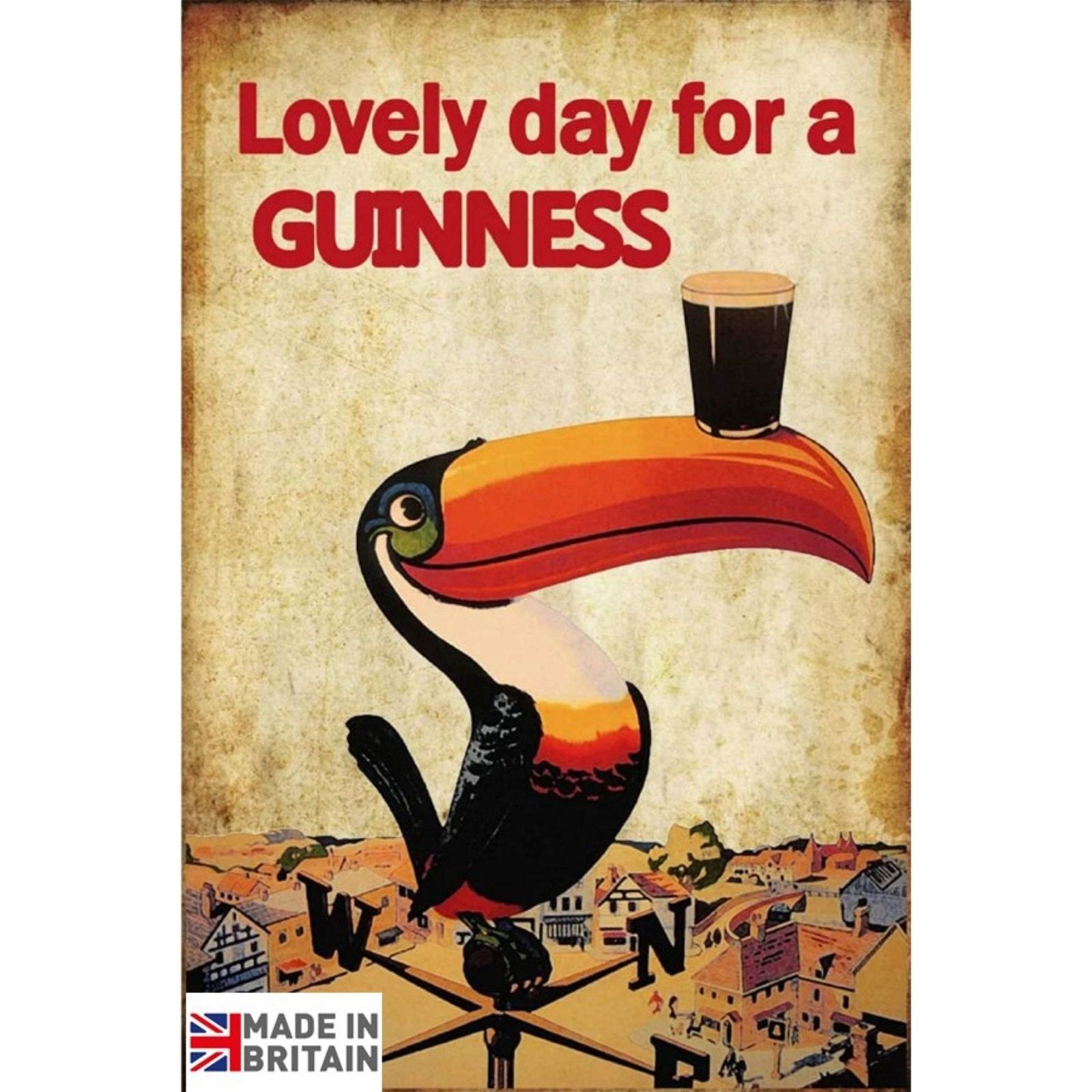 Small Metal Sign 45 x 37.5cm Beer Guinness Bird - Ashton and Finch