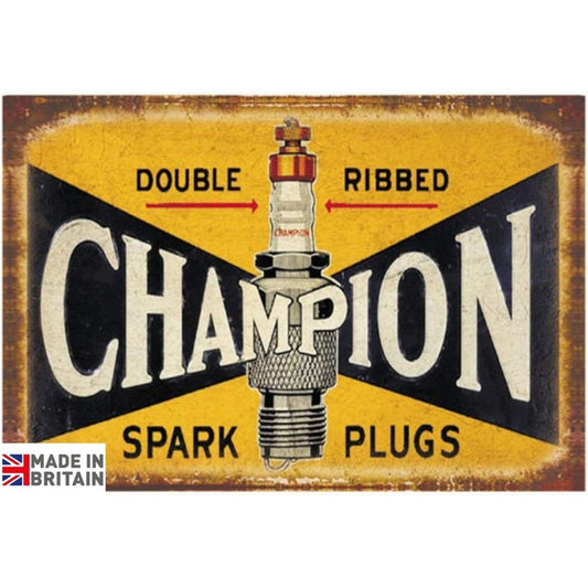 Small Metal Sign 45 x 37.5cm Champion Spark Plug - Ashton and Finch