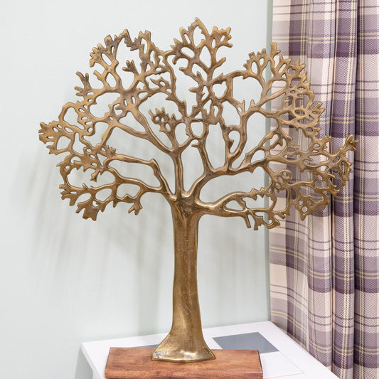Antique Gold Tree On Wooden Base 62cm - Ashton and Finch