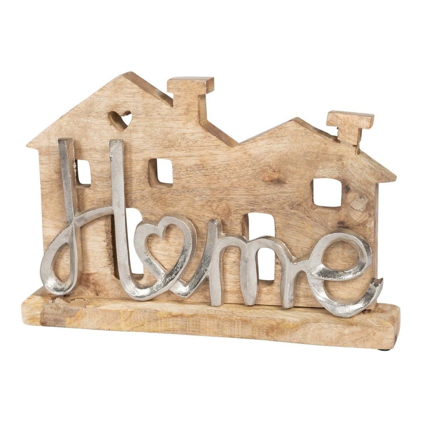 Wooden House With Silver Home Words Decoration - Ashton and Finch