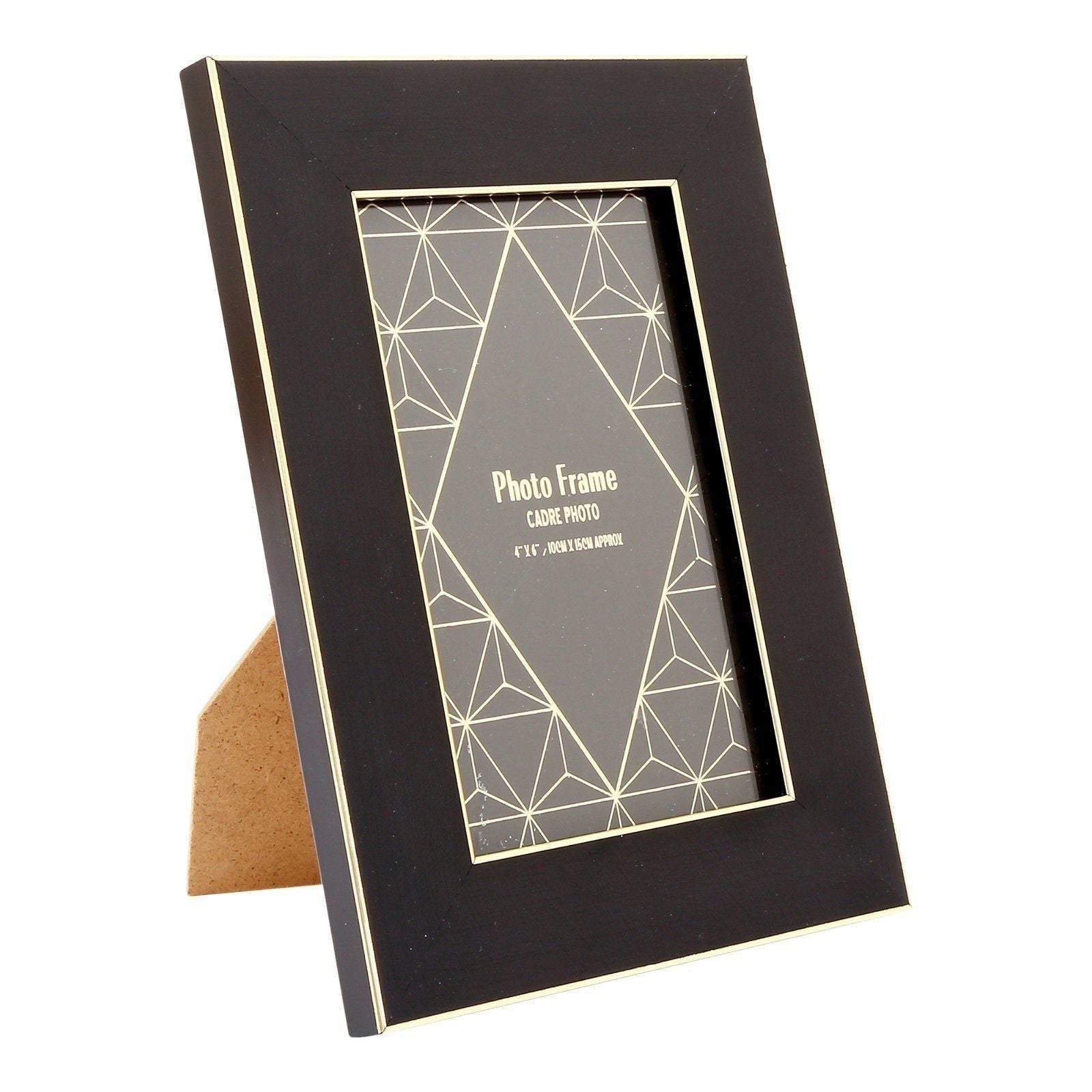 Black And Gold Edged Photo Frame 4x6" - Ashton and Finch