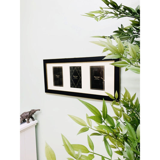 Black And Gold Triple Photo Frame 4x6" - Ashton and Finch