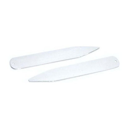 Rhodium Plated Collar Stiffeners Engraved and Personalised  | Ashton and Finch