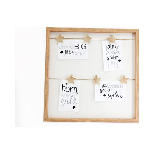 Square Photo Frame With Star Pegs For Six Photographs - Ashton and Finch
