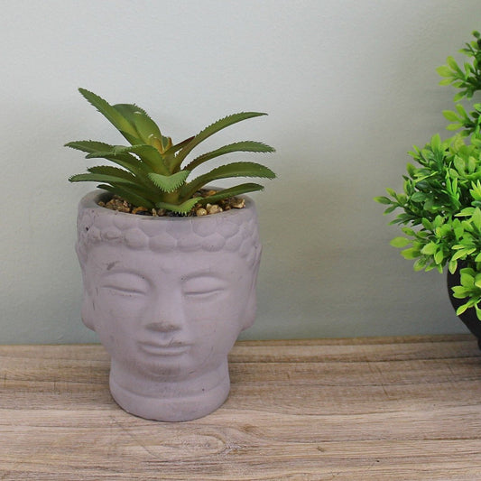 Small Faux Succulent in Buddha Head Pot - Ashton and Finch