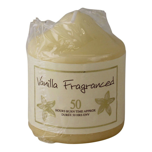 Vanilla Fragranced Pillar Candle, 50hr Burn Time - Ashton and Finch