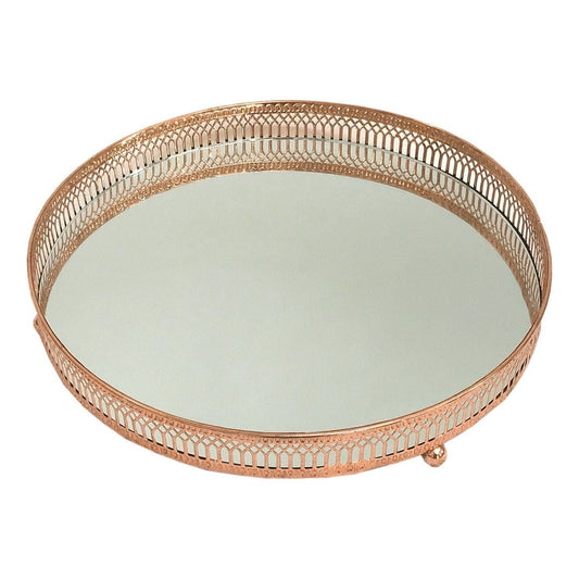 Copper Coloured Mirror Candle Plate - Ashton and Finch