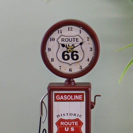 Retro Gas Pump Clock, Red 13x34cm - Ashton and Finch