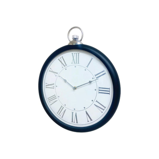 Round Black and Silver Clock 42cm - Ashton and Finch