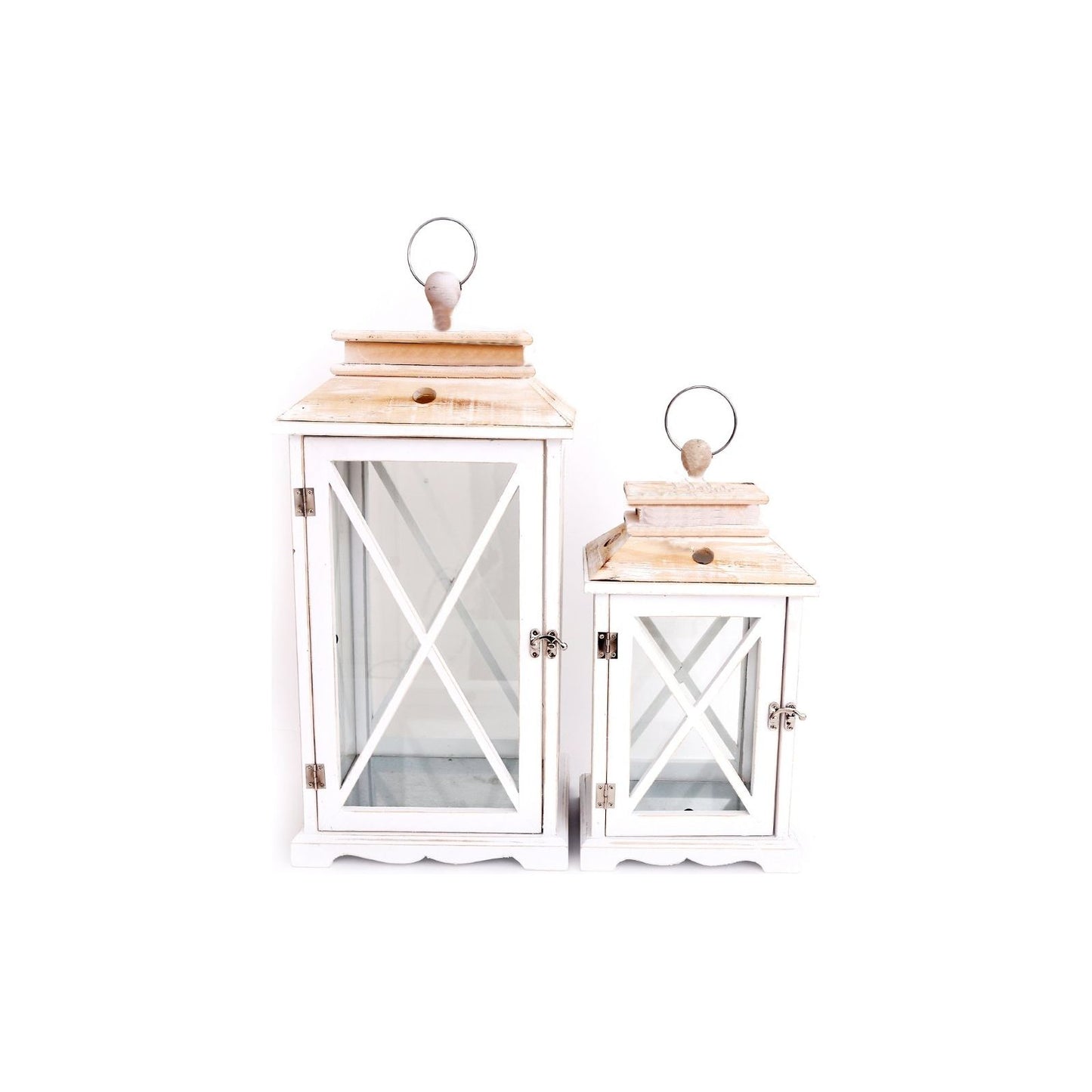 Set Of Two Wooden Lanterns - Ashton and Finch