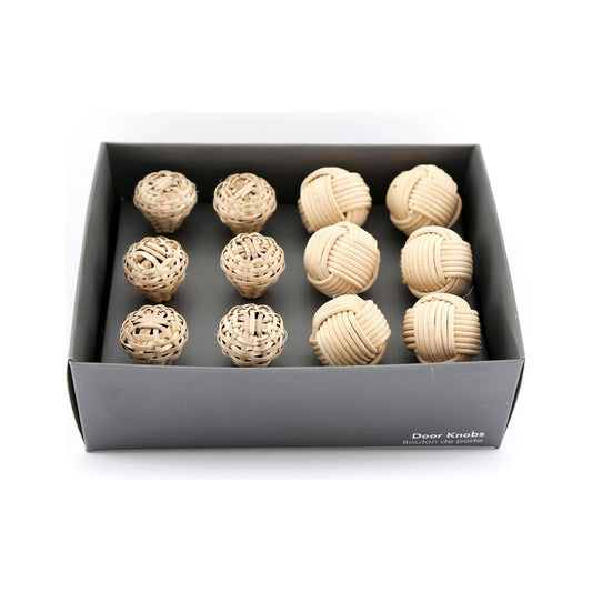 Rattan and Rope Ball Design Drawer Knobs - Ashton and Finch