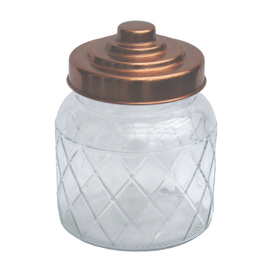 Round Glass Jar With Copper Lid, 5.5 Inch - Ashton and Finch