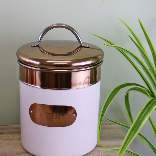 Biscuit Tin, Copper & White Metal Design - Ashton and Finch