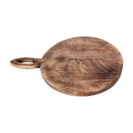 Circular Wooden Chopping Board With Carved Handle 39cm - Ashton and Finch