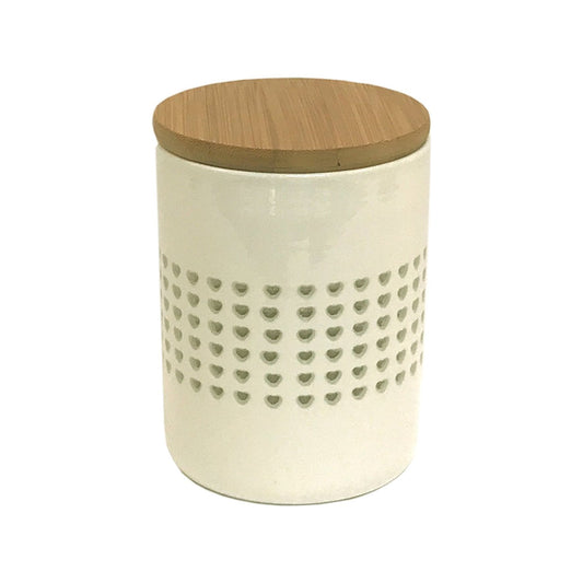 Heart Cut Out Storage Canister With Wood Lid - Ashton and Finch