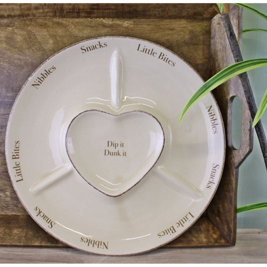 Heart Range Large Round Snack & Dip Plate 30cm - Ashton and Finch