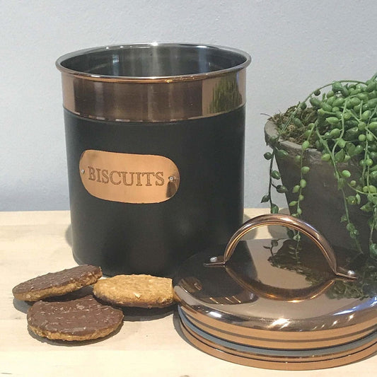 Black And Copper Biscuit Tin - Ashton and Finch