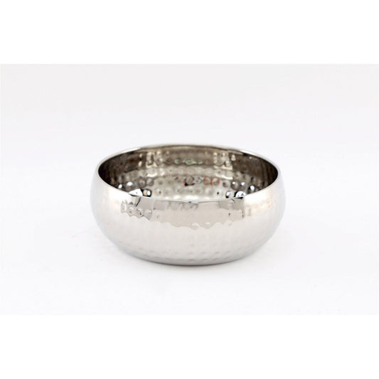Small Round Silver Hammered Bowl 16cm - Ashton and Finch