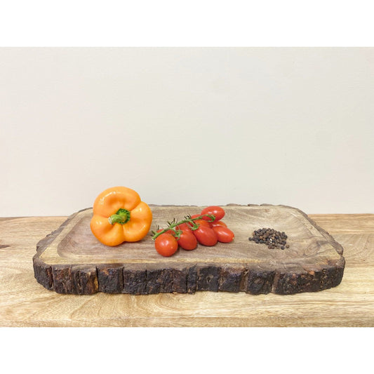 Large Wooden Platter Tray With Bark Edging - Ashton and Finch