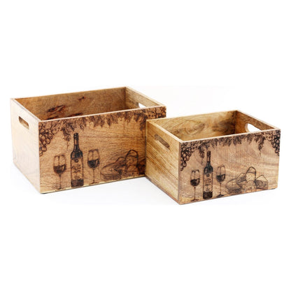 Set Of Two Engraved Cheese & Wine Crates - Ashton and Finch