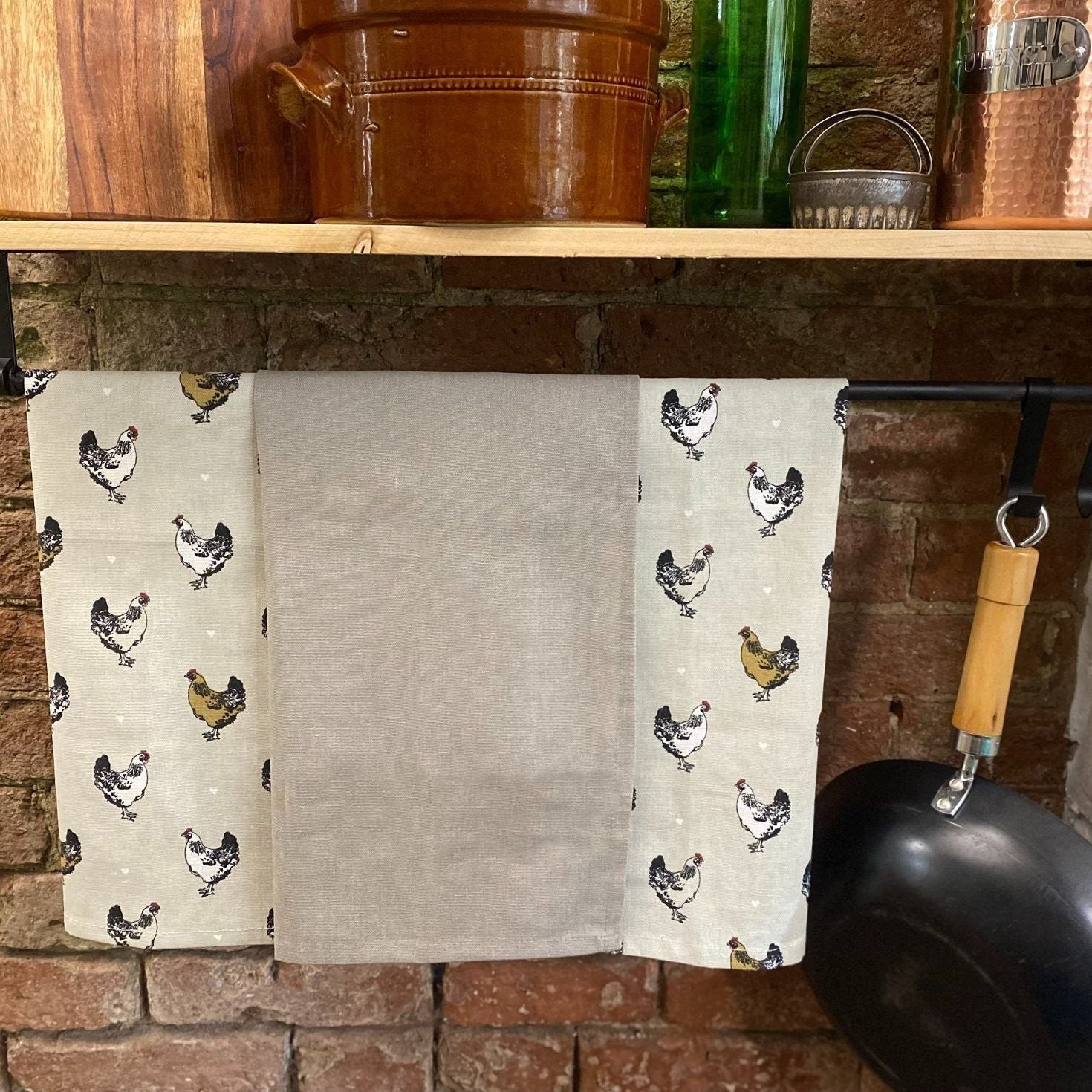 Pack of Three Tea Towels With A Chicken Print Design - Ashton and Finch