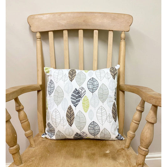 Scatter Cushion With Contemporary Green Leaf Print Design 37cm - Ashton and Finch