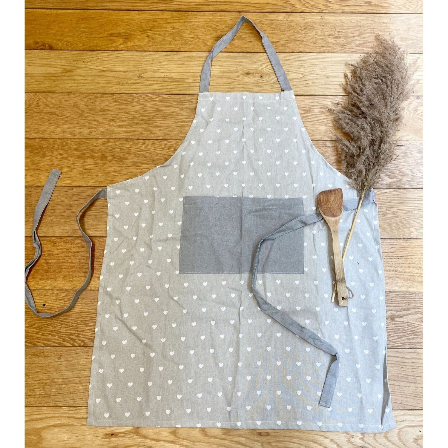Kitchen Apron With A Grey Heart Print Design - Ashton and Finch