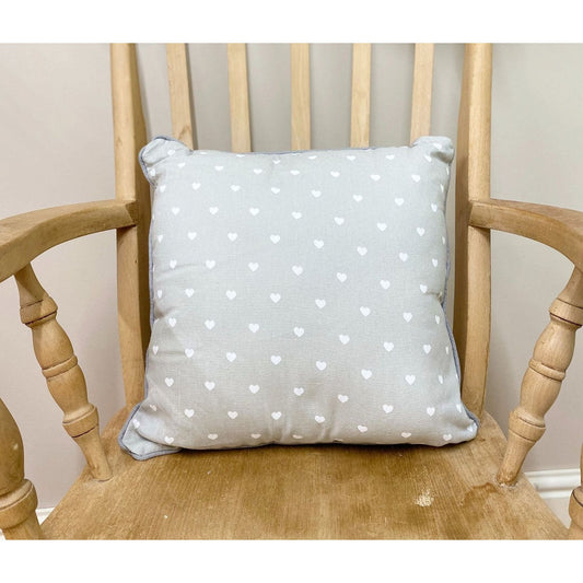 Scatter Cushion With A Grey Heart Print Design 37cm - Ashton and Finch