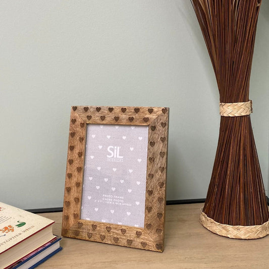 Wood 5x7" Photo Frame With Hearts - Ashton and Finch