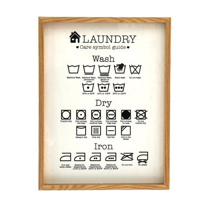 Laundry Care Symbol Guide in Frame - Ashton and Finch