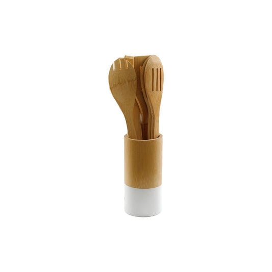 Six Piece Wooden Utensils with Round Holder - Ashton and Finch
