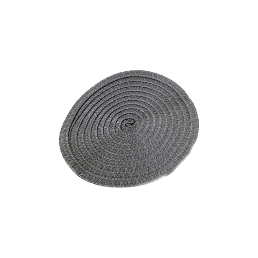 Set of Four Round Grey Woven Placemats - Ashton and Finch