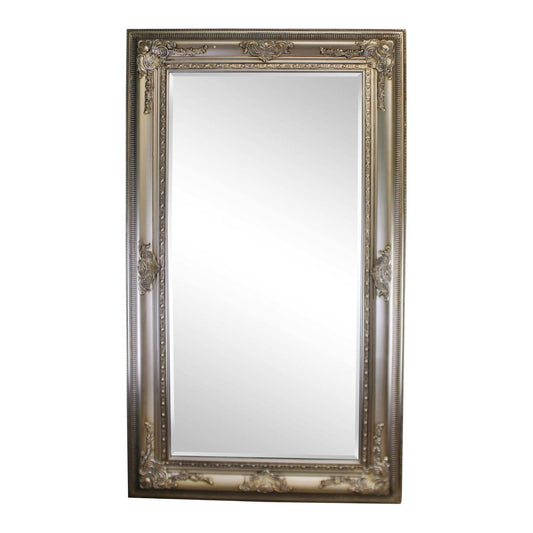 Ornate Silver Framed Wall Mirror With Bevelled Glass, 148x87cm - Ashton and Finch