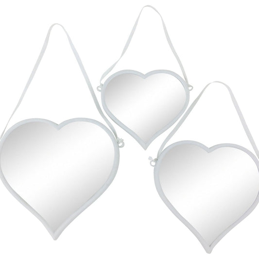 Set of 3 Hanging Heart Mirrors - Ashton and Finch