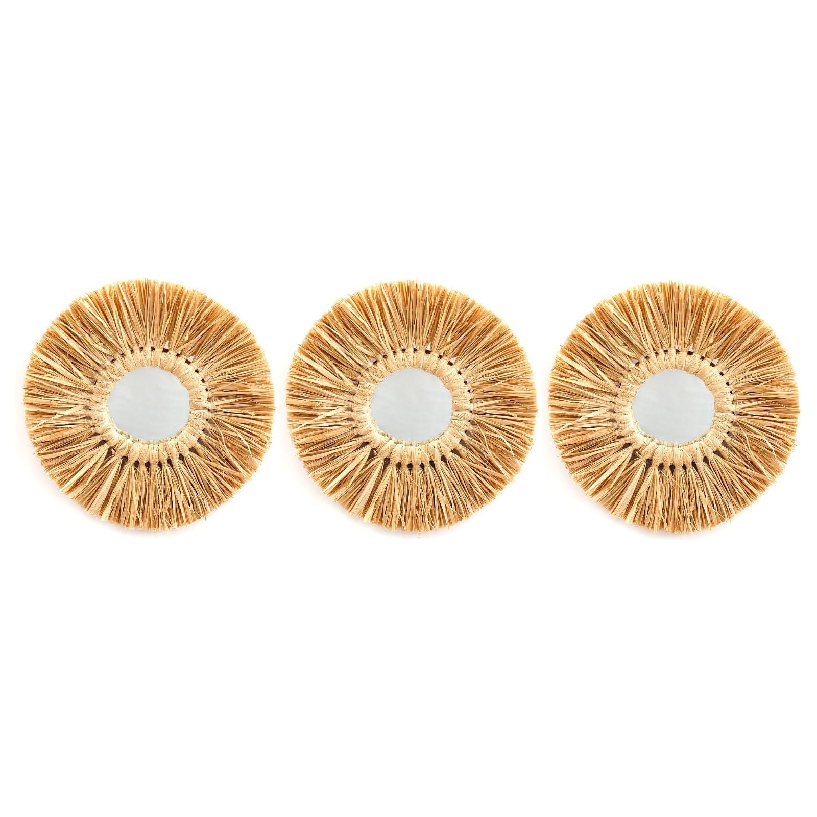 Set of Three Dried Grass Mirrors - Ashton and Finch