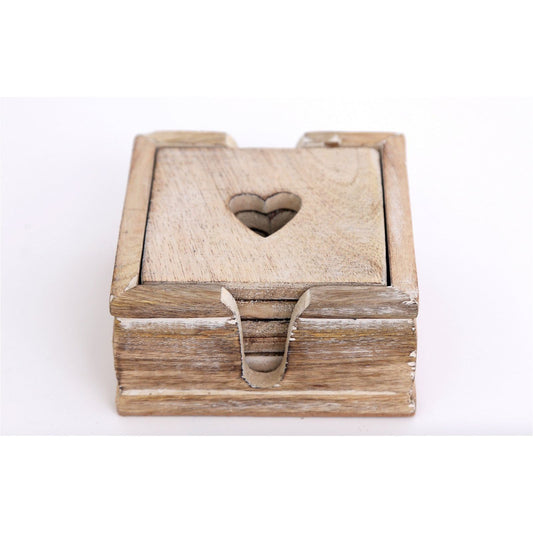 Set Of Six Wooden Heart Coasters - Ashton and Finch