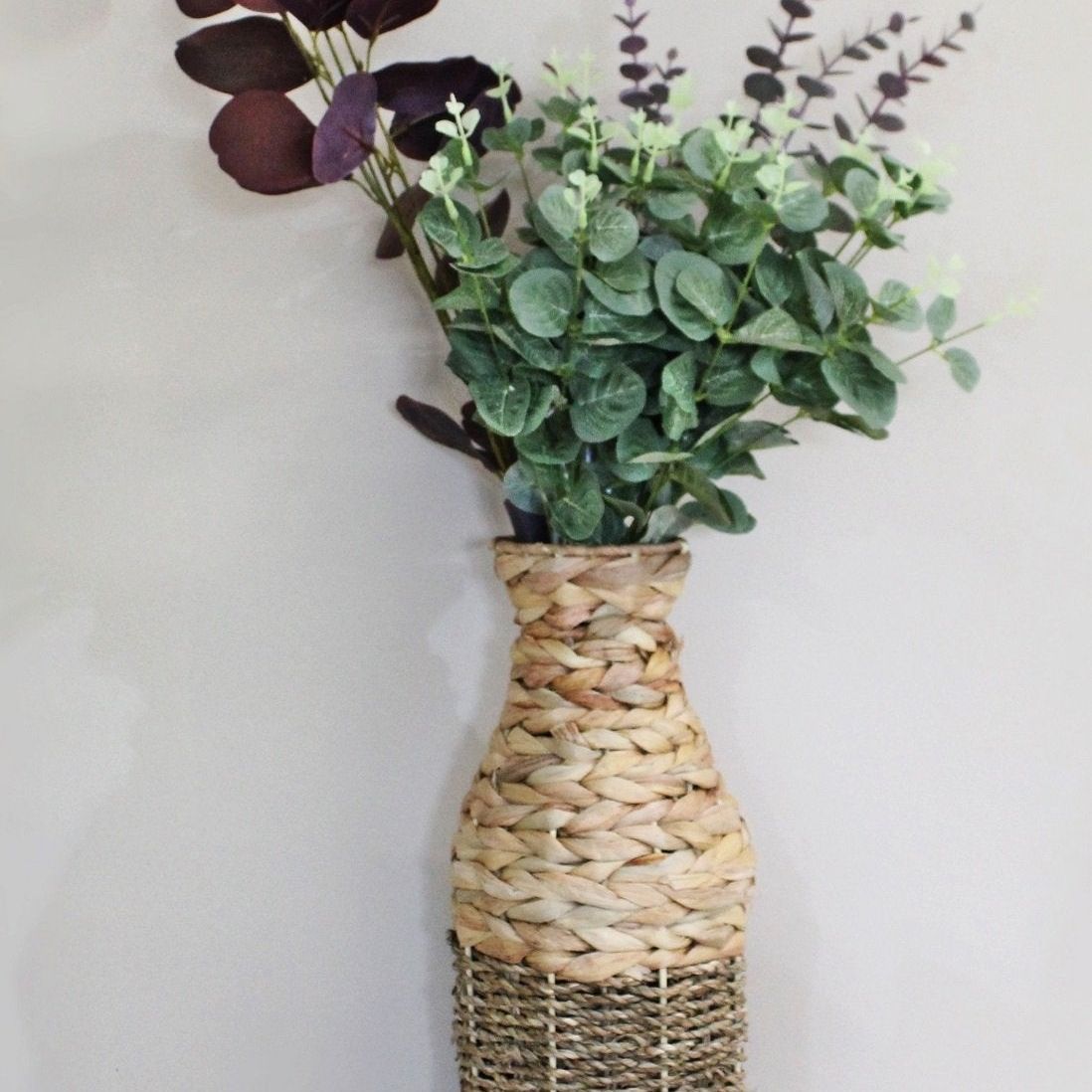 Natural Interiors Bamboo & Seagrass Vase, 45cm. - Ashton and Finch